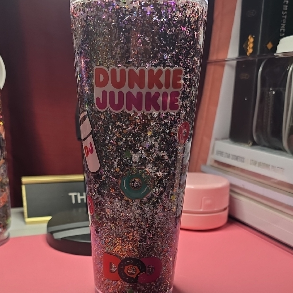 24 oz Glitter Dunkie Junkie Tumbler